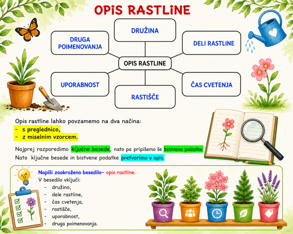 Gradivo Slovenščina opis rastline